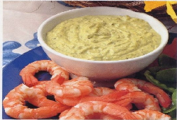 Prawns with Creamy Pesto Dip